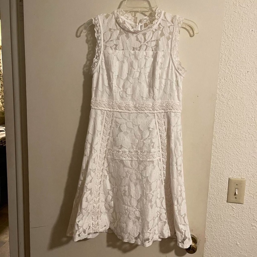 Altard State White Lace Mock Neck Sleeveless Dress Size M Romantic‎ Balletcore